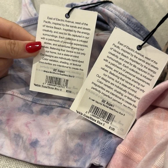 NWT ELECTRIC & ROSESunset abstract-pattern print leggings S & Allegra Bra S SET